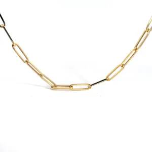 14k yellow gold Paperclip Chain 20"INCH LONG 5.10 GRAM