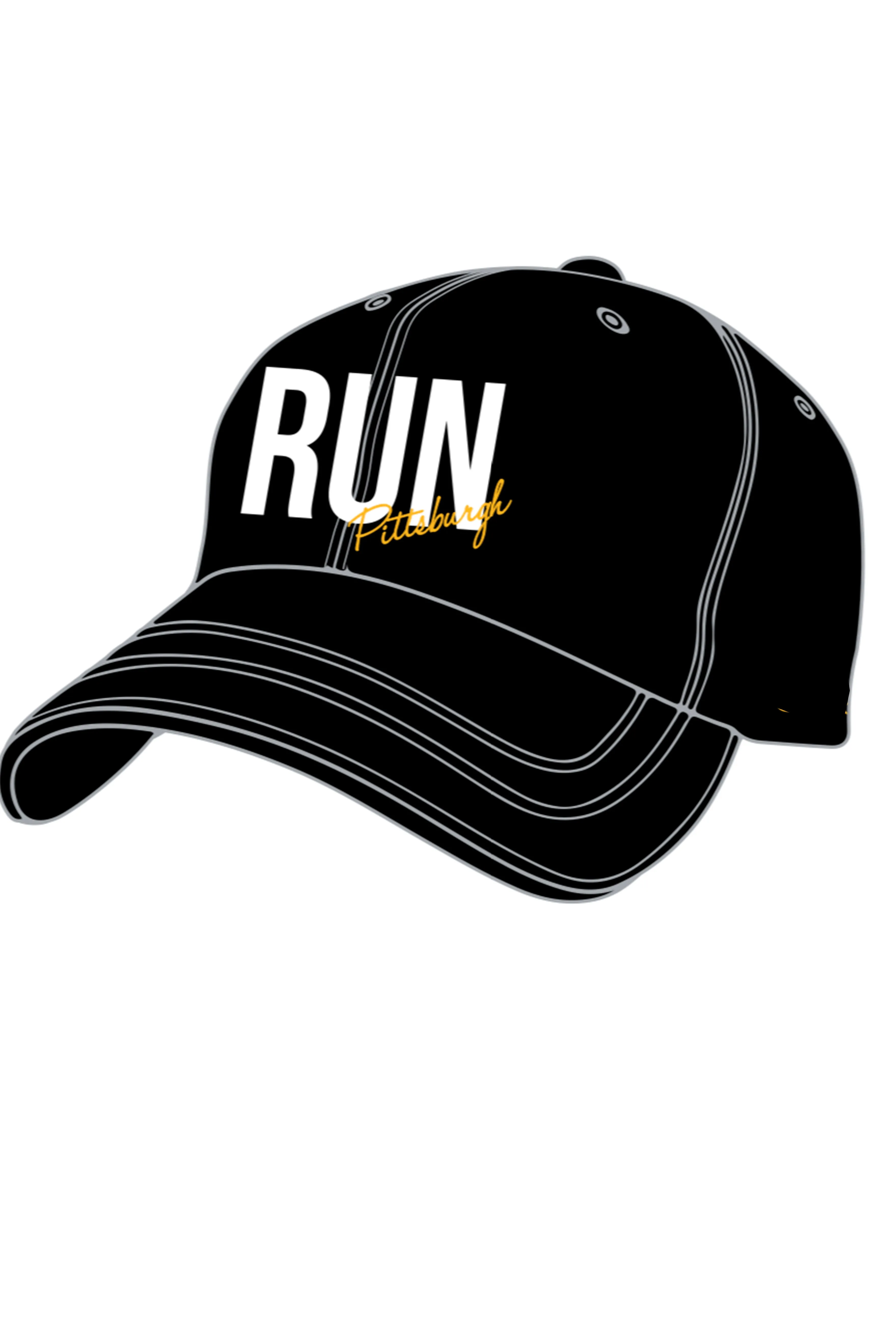 3014 - Run Pittsburgh Running Hat/Black