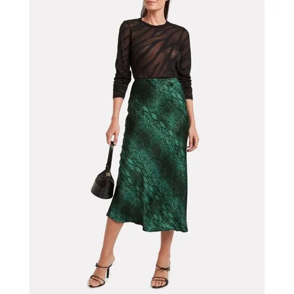 ANDAMANE Bella Python-Printed Midi Skirt