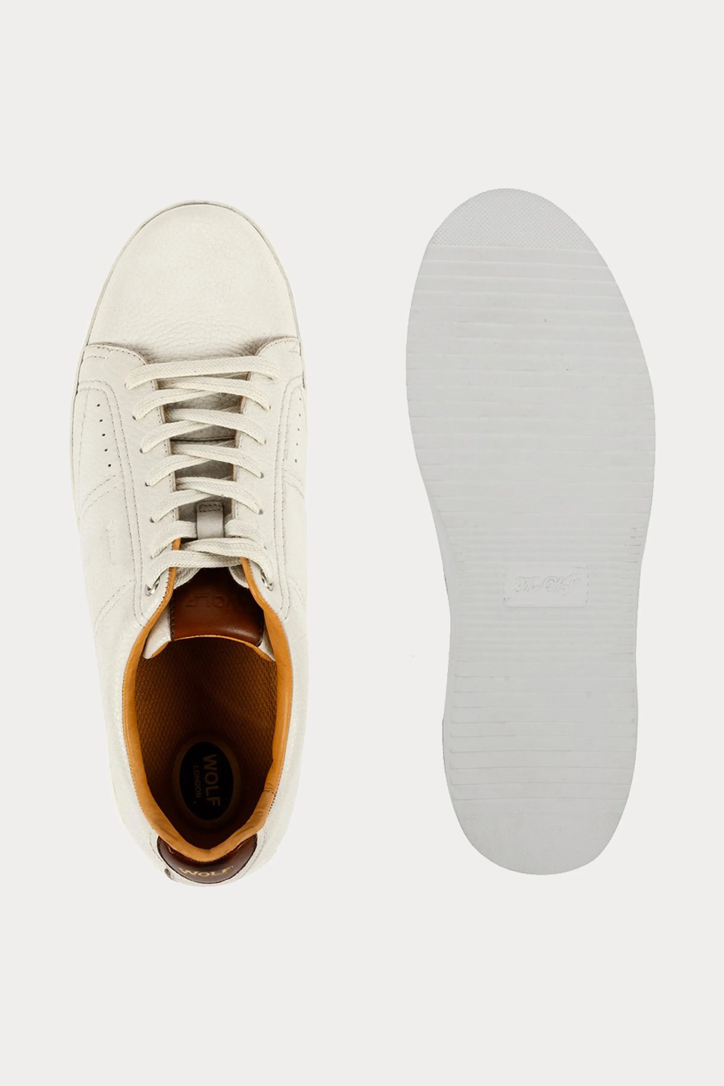 Battersea Park Leather Trainers in Off White