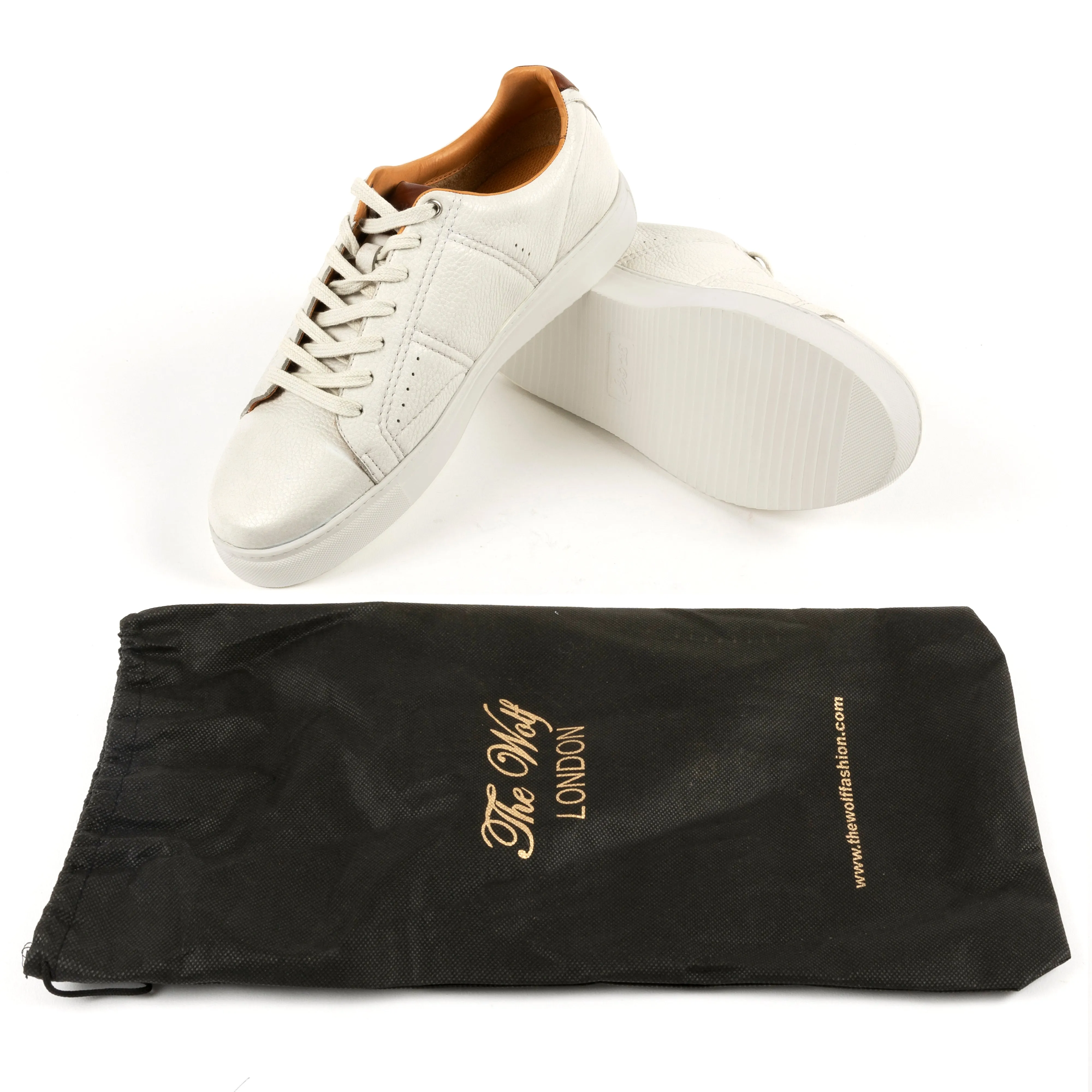 Battersea Park Leather Trainers in Off White