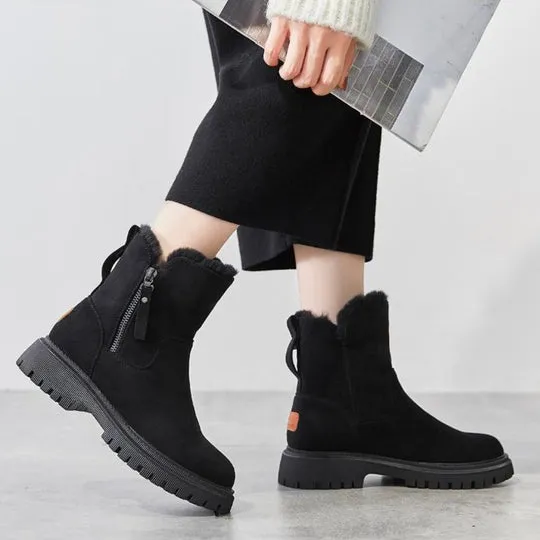 Boots - women's boots warm and soft with zip closure