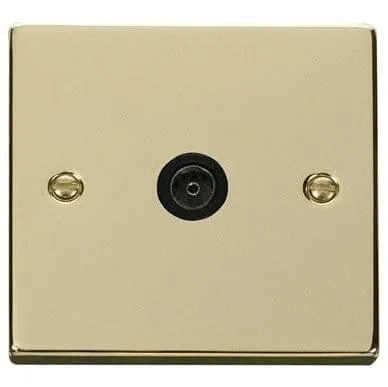 Brass 1 Gang Single Satellite TV Socket