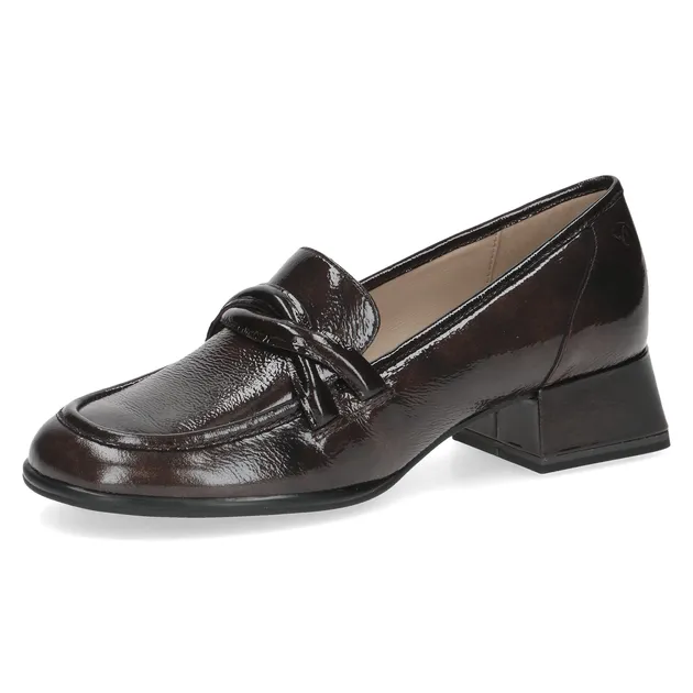 Caprice Bordeaux Naplak Patent Leather Heel Loafer Only size 4 left