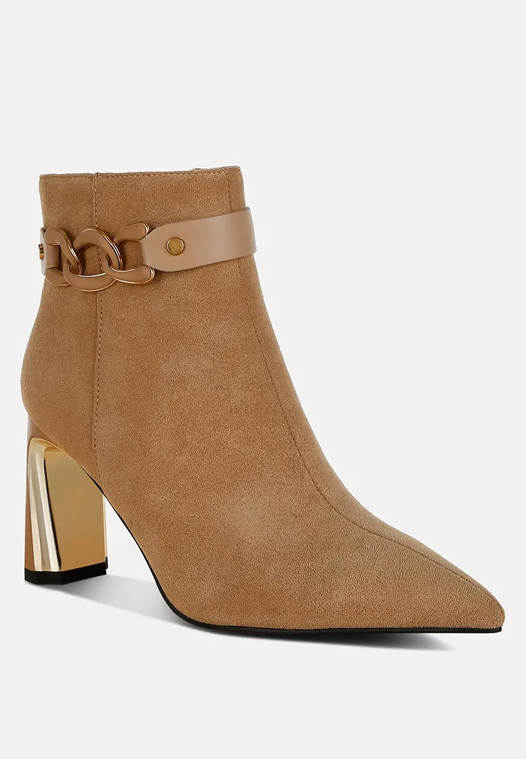 Chain Belt Detail Ankle Boots By RAG