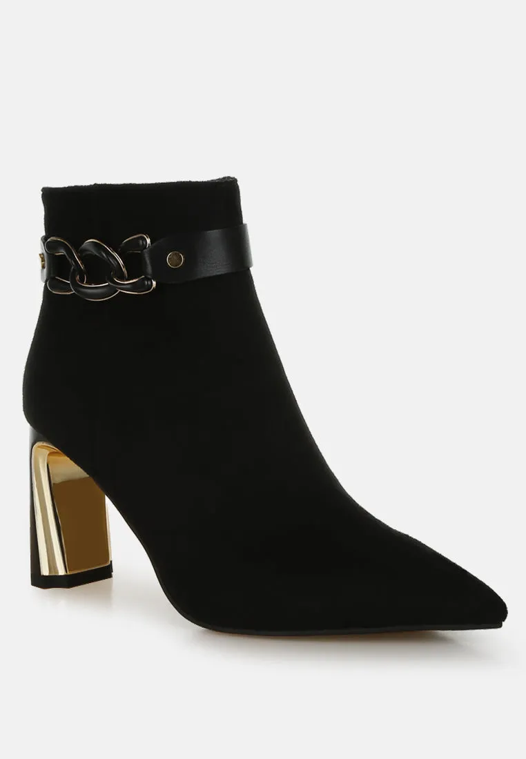 Chain Belt Detail Ankle Boots By RAG