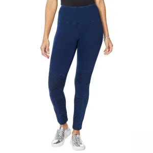 DG2 by Diane Gilman Women's Slim And Sleek Knit Denim Moto Jeggings
