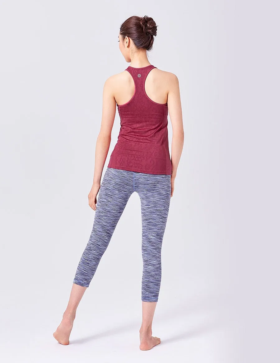easyoga LA-VEDA Twiggy Core Capris1 - D56 Dark/Light Blue Stripe