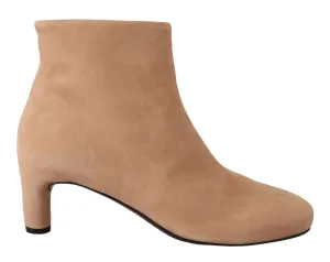 Elegant Beige Leather Boots