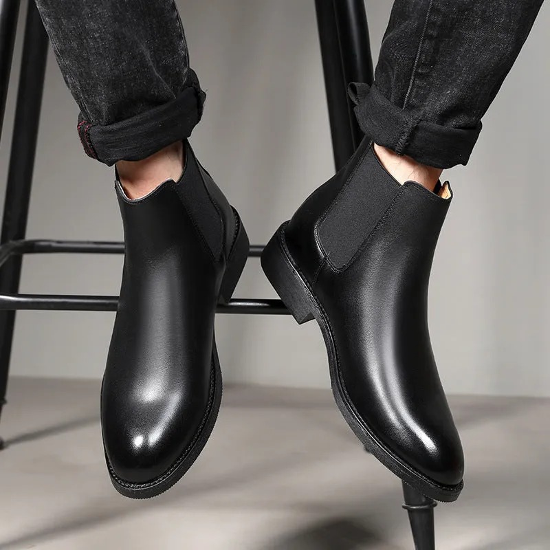 Elegant Chelsea Boots Genuine Leather Men Shoes