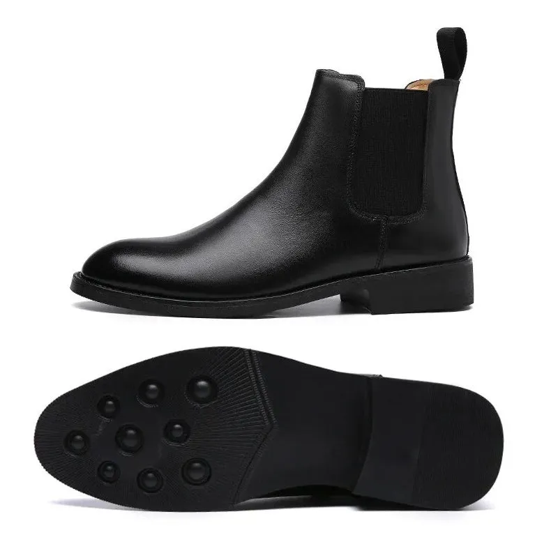 Elegant Chelsea Boots Genuine Leather Men Shoes
