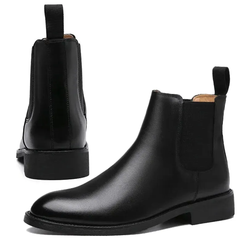 Elegant Chelsea Boots Genuine Leather Men Shoes