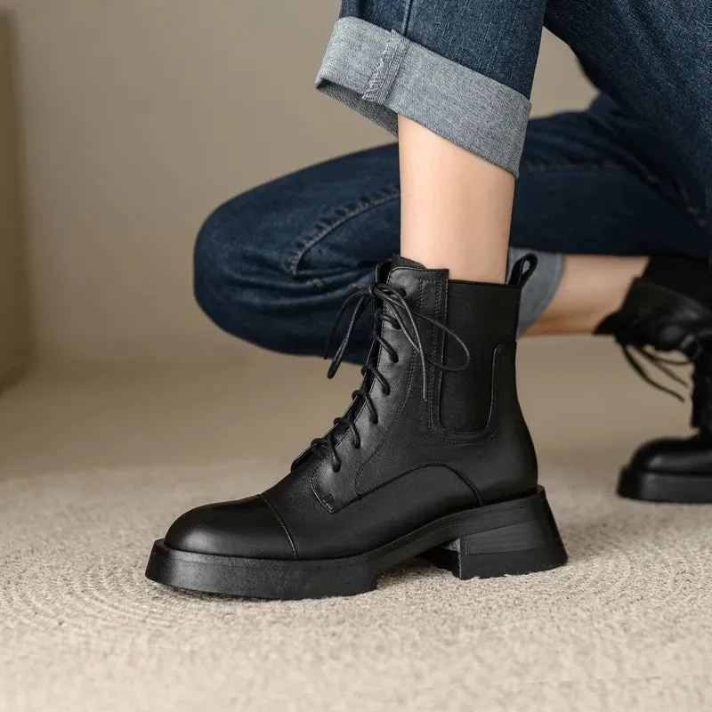 Elegant Leather Ankle Boots for Women