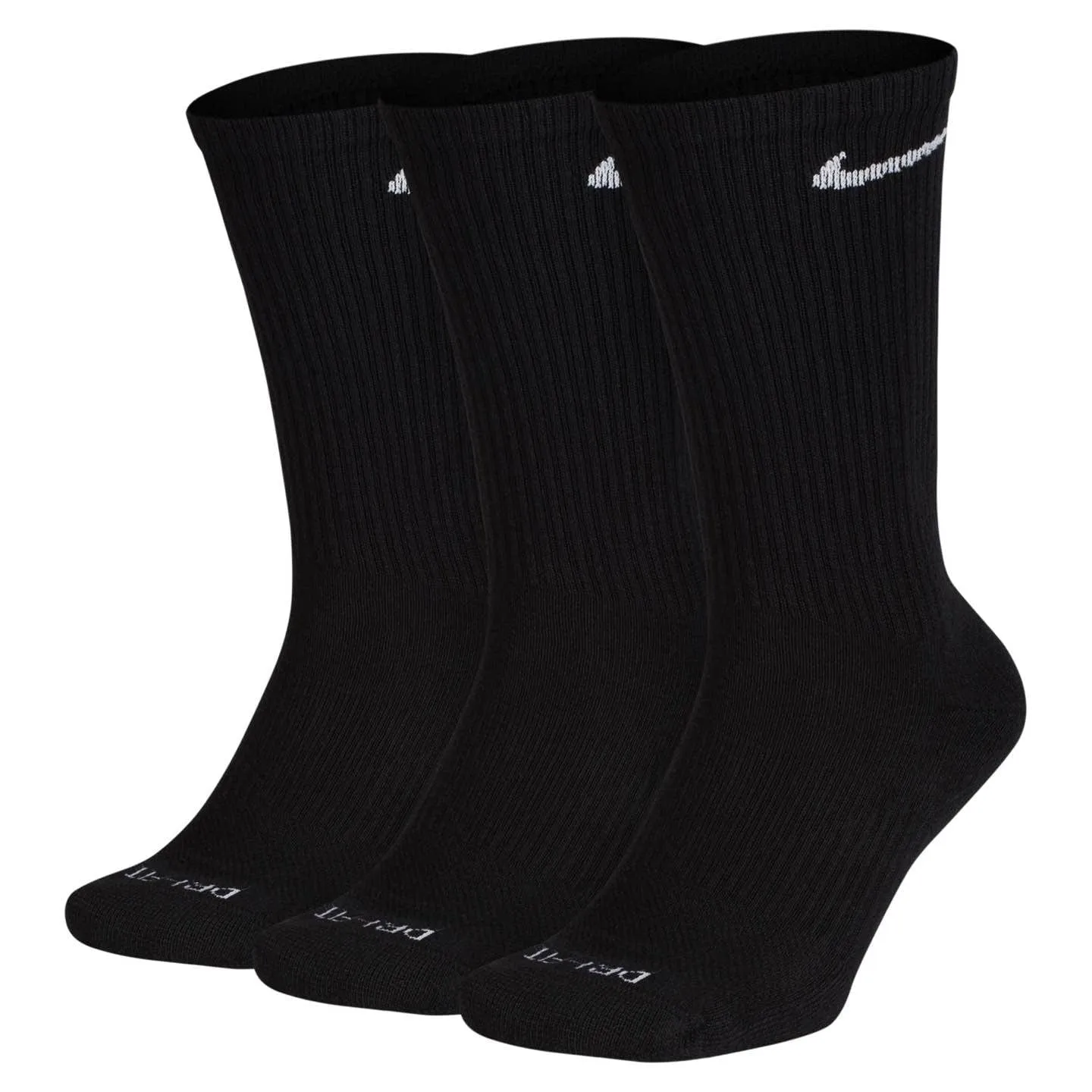 Everyday Socks Plus Crew 3 Pack Medium (Black)