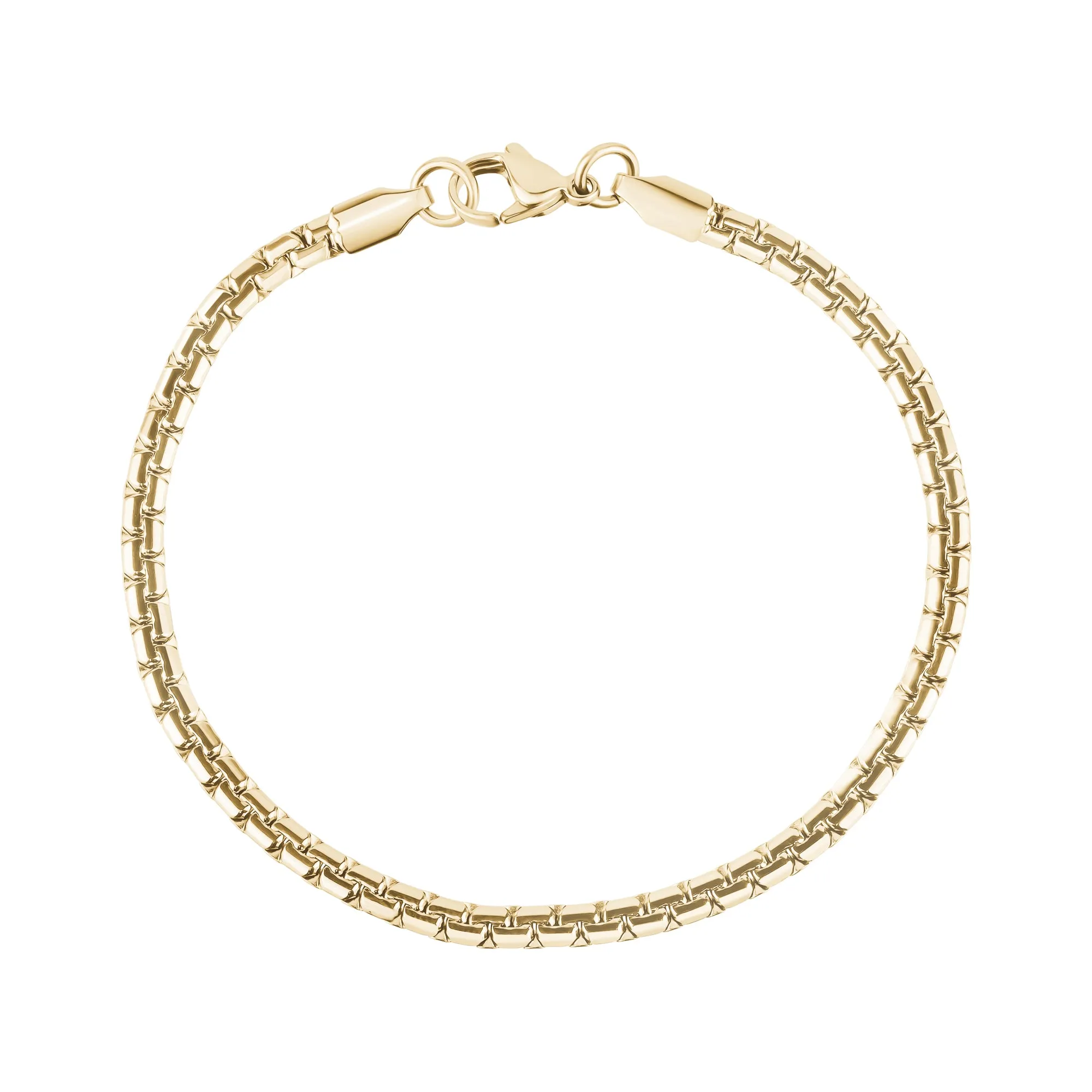 Flat Round Box Link Bracelet