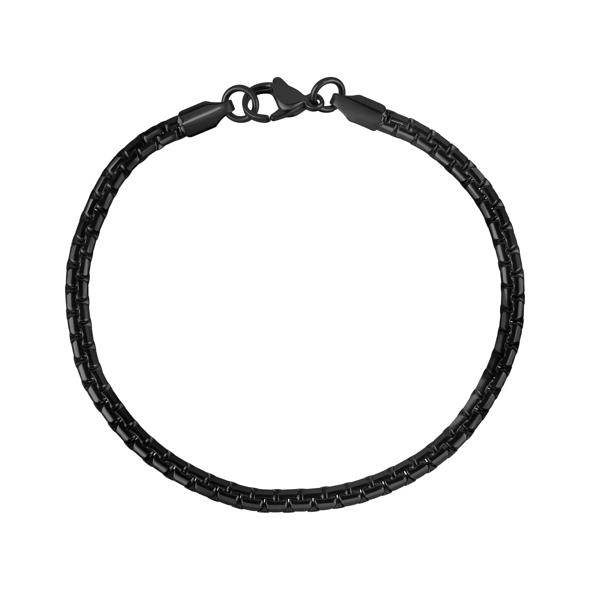 Flat Round Box Link Bracelet