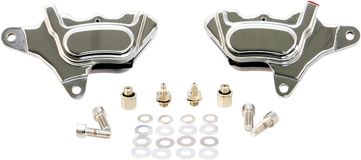 GMA Engineering GMA-400FDDSC Millenium Series 4-Piston Dual Disc Front Brake F-Caliper - Smooth Chrome