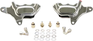 GMA Engineering GMA-400FDDSC Millenium Series 4-Piston Dual Disc Front Brake F-Caliper - Smooth Chrome