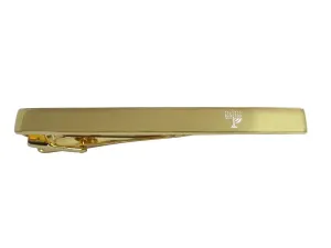 Gold Toned Sleek Etched Menorah Square Tie Clip