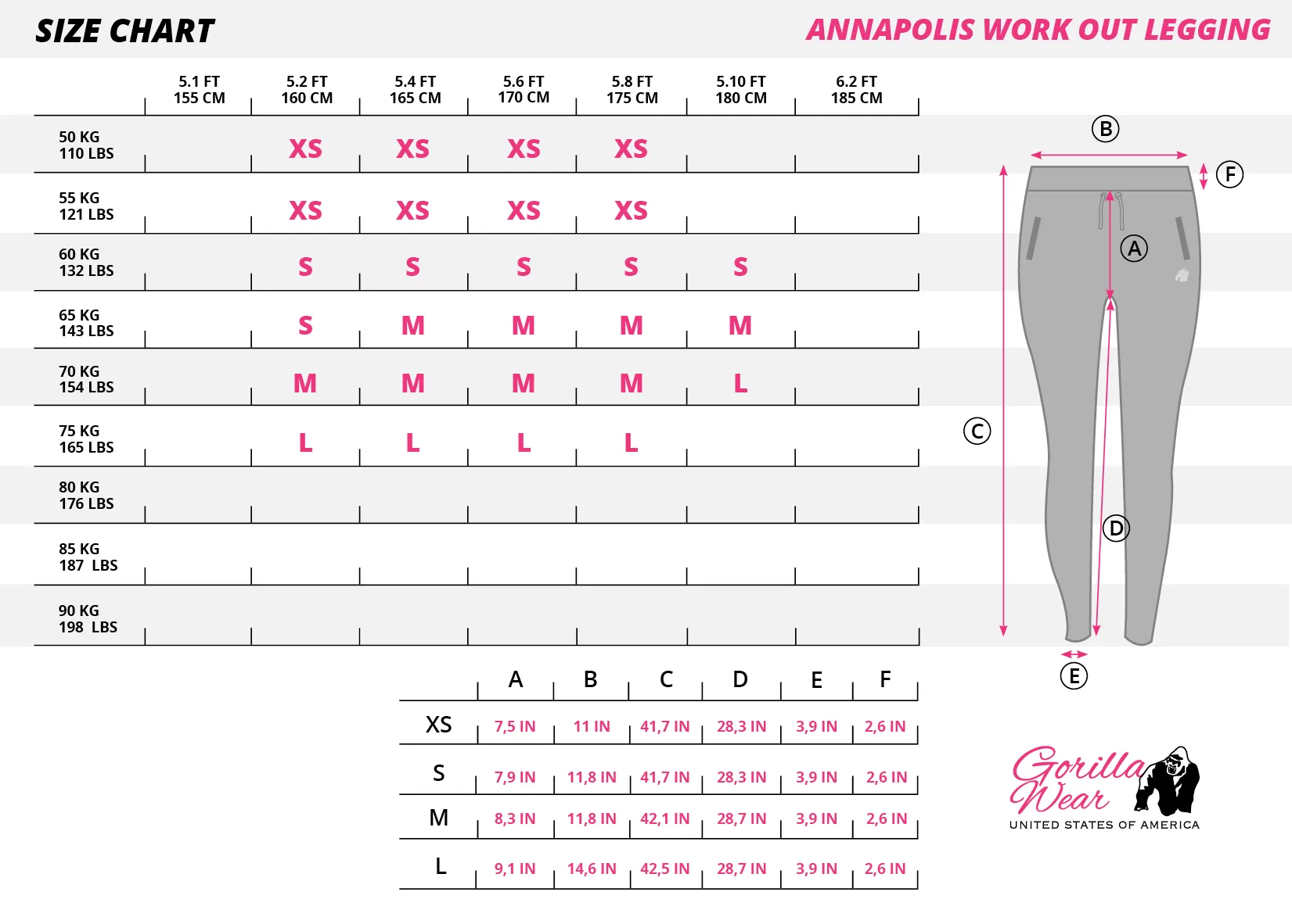 Gorilla Wear - Annapolis Work Out Leggings - Gray