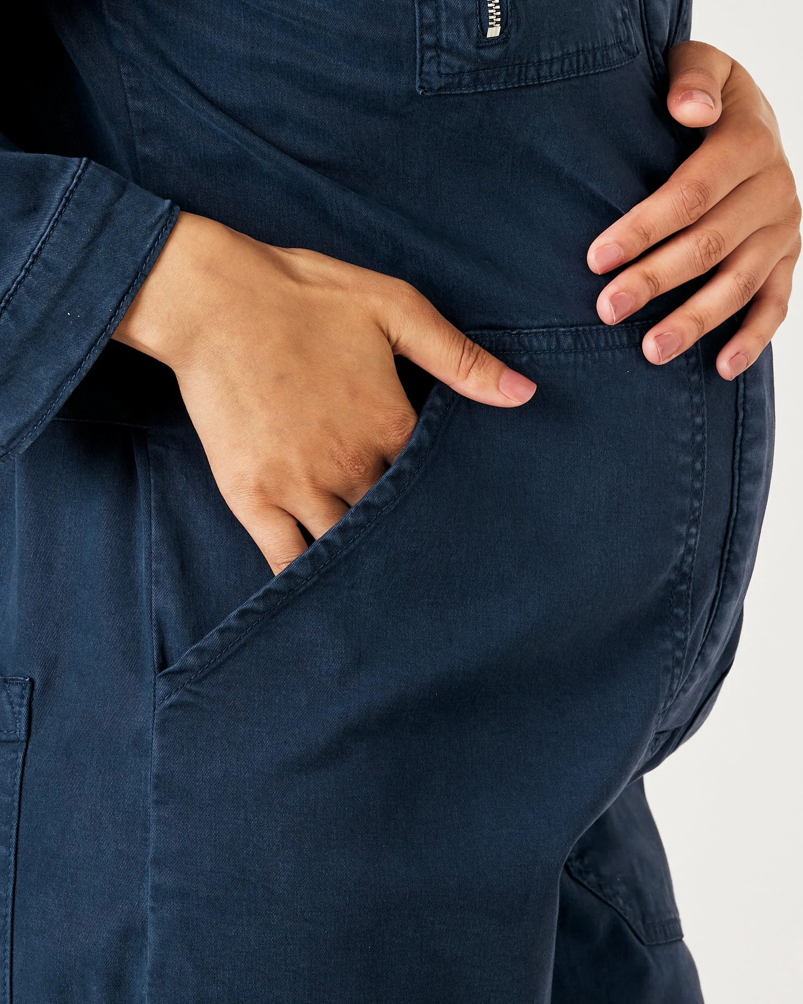 Hallie Navy Cotton Coverall