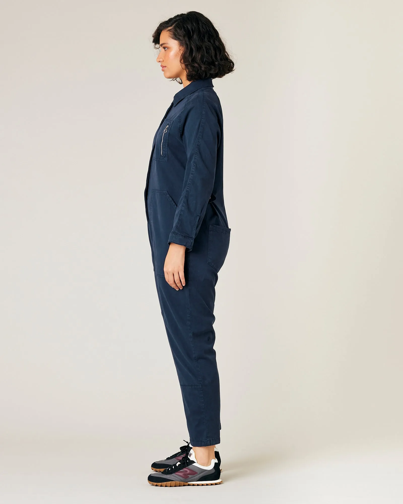 Hallie Navy Cotton Coverall