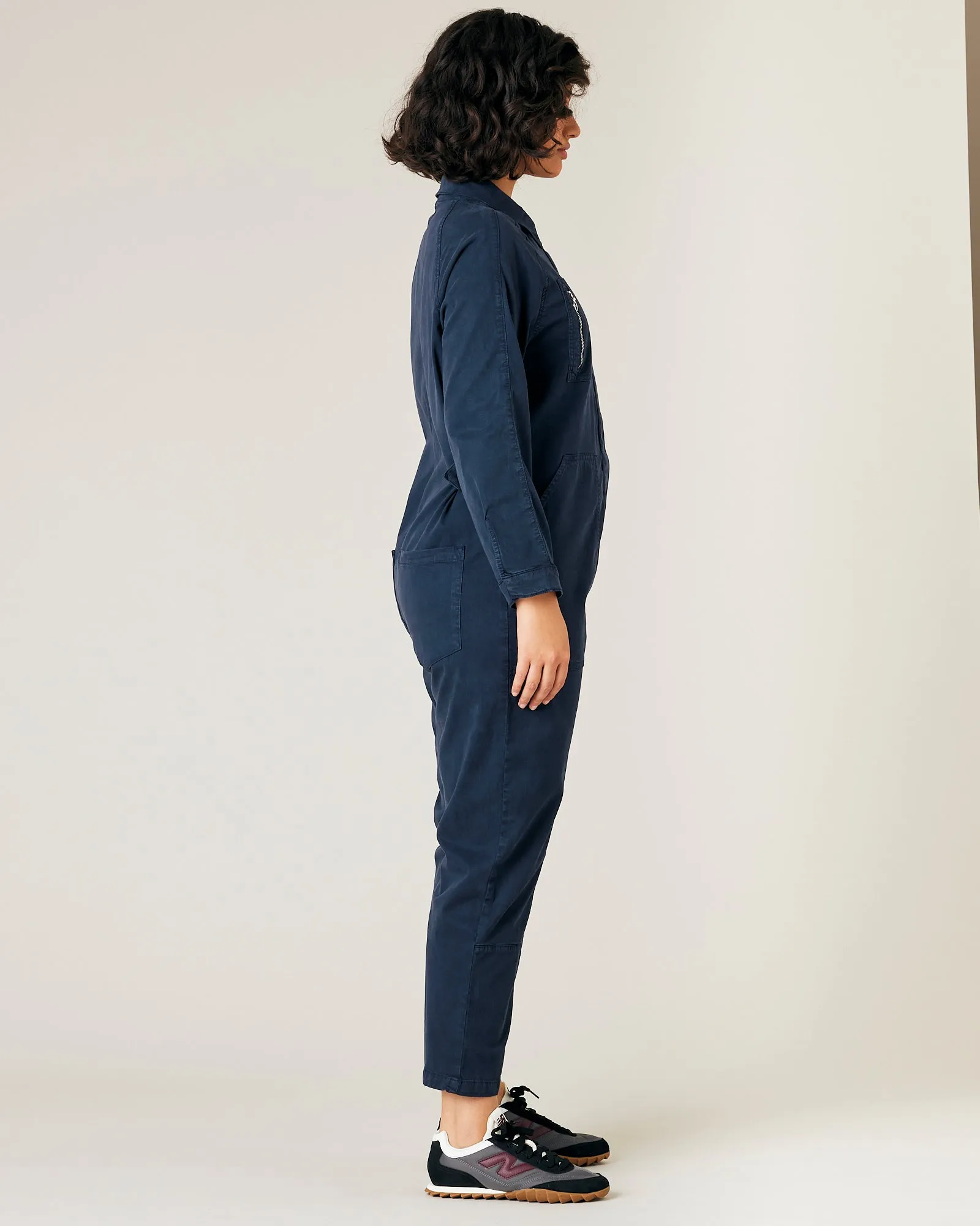 Hallie Navy Cotton Coverall