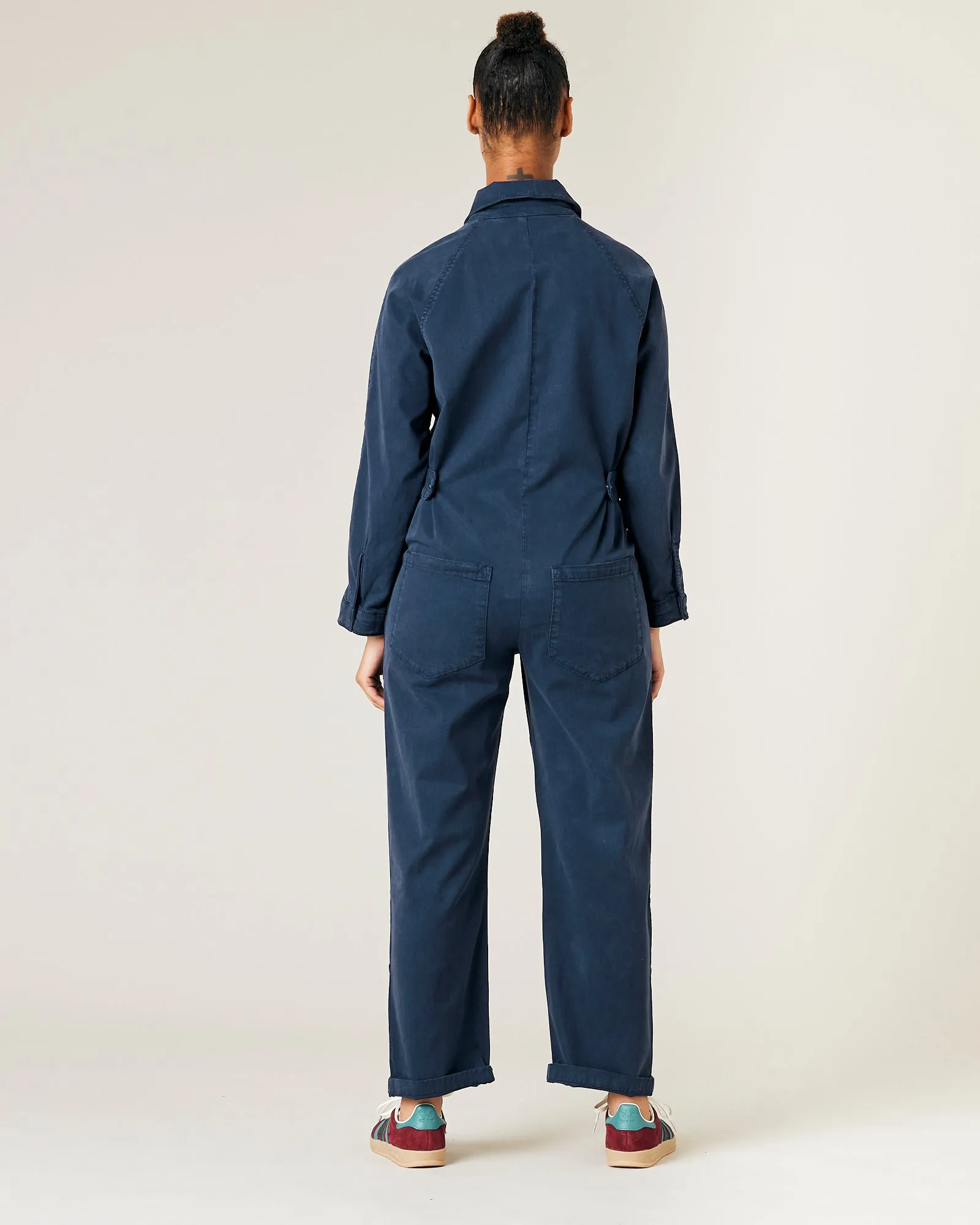 Hallie Navy Cotton Coverall