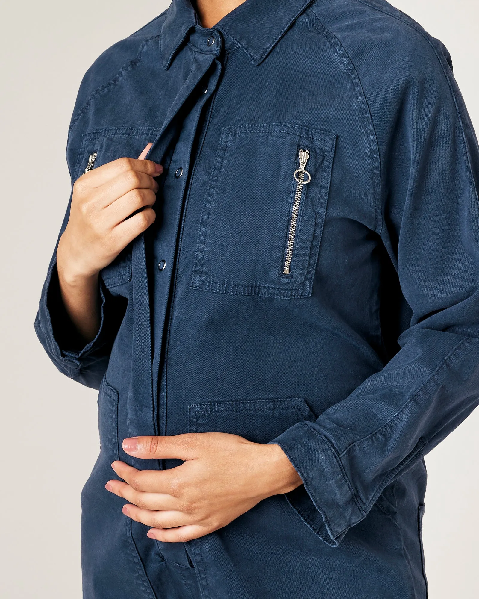Hallie Navy Cotton Coverall