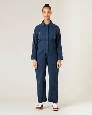 Hallie Navy Cotton Coverall
