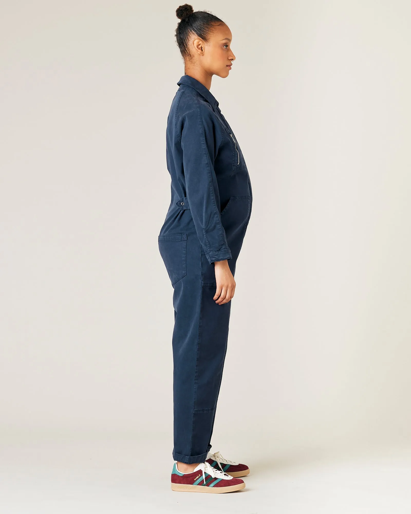 Hallie Navy Cotton Coverall