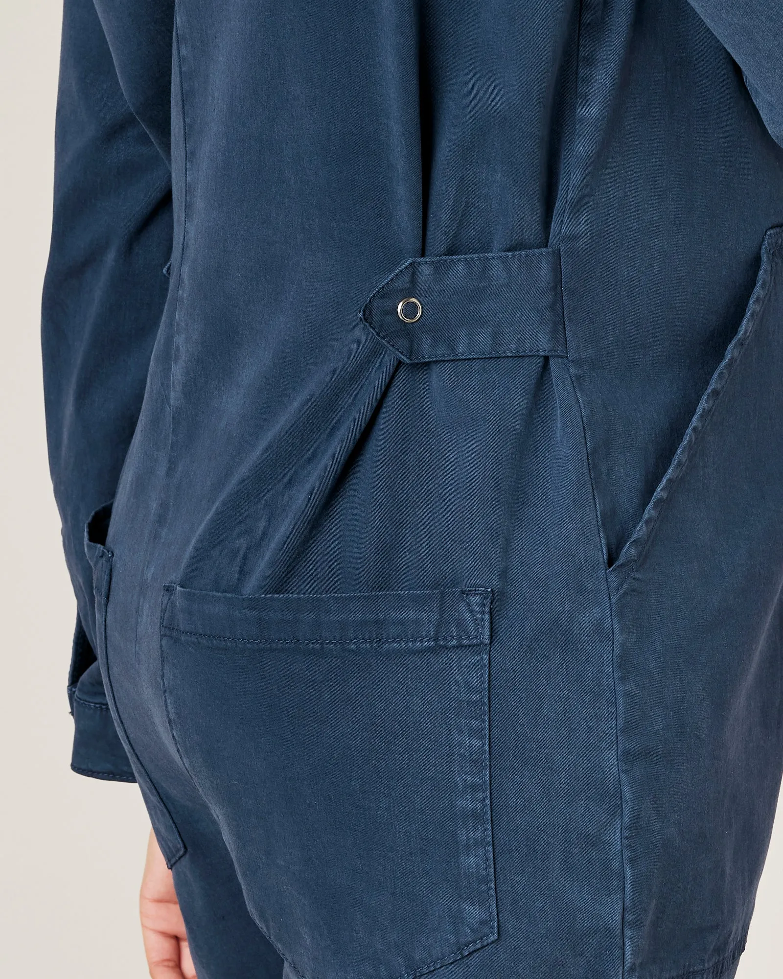 Hallie Navy Cotton Coverall