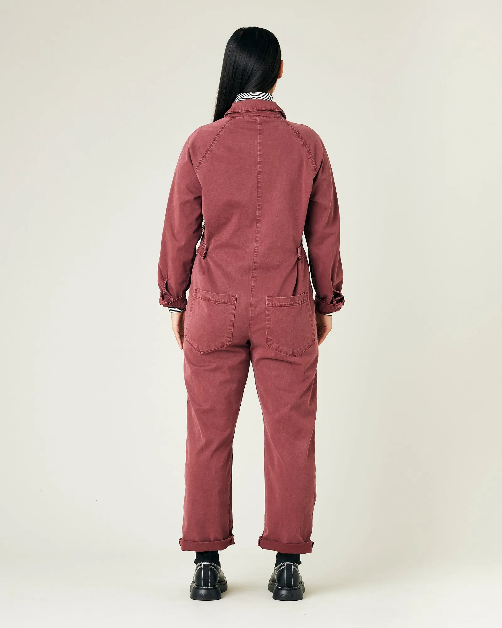 Hallie Wine Cotton Coverall