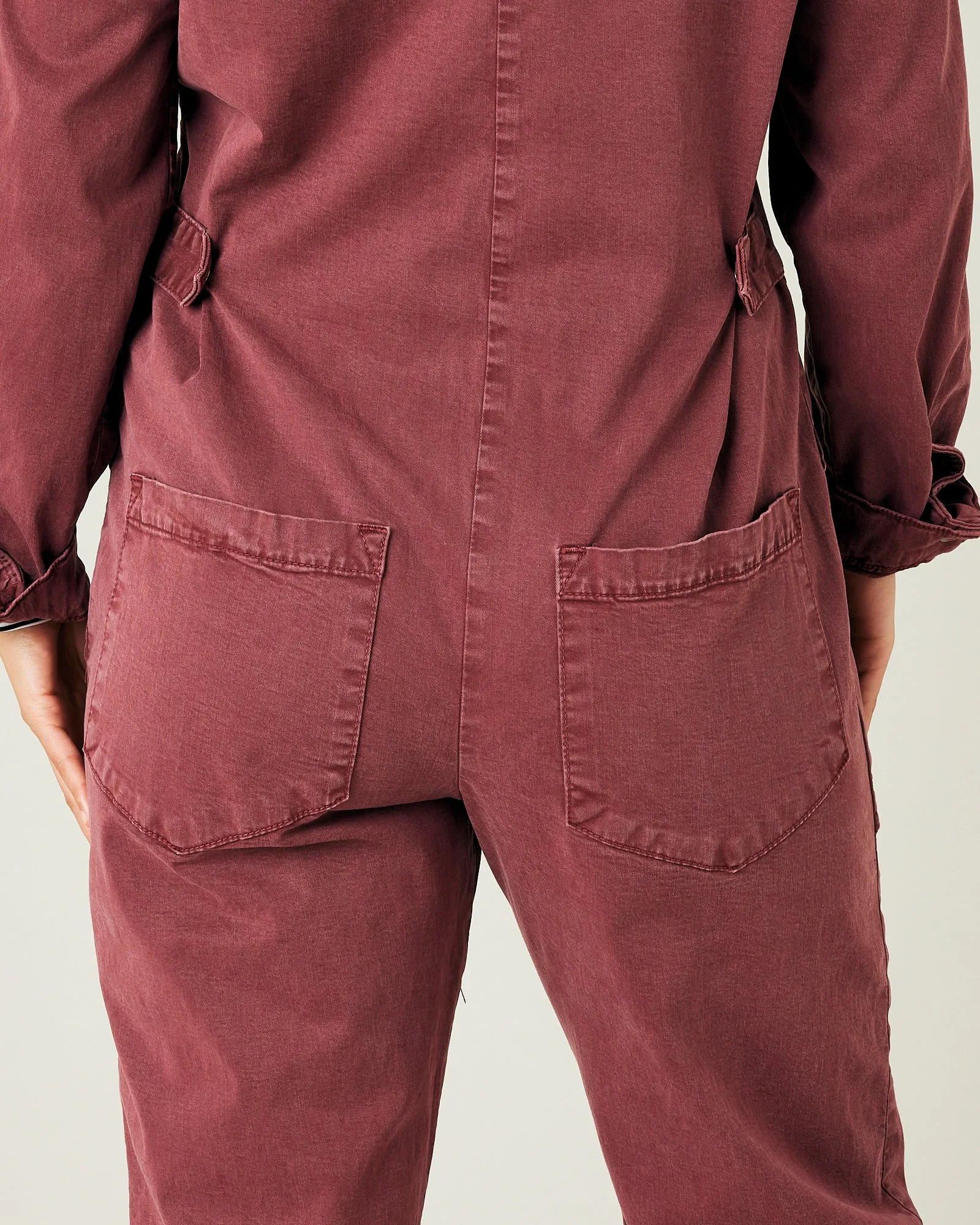 Hallie Wine Cotton Coverall