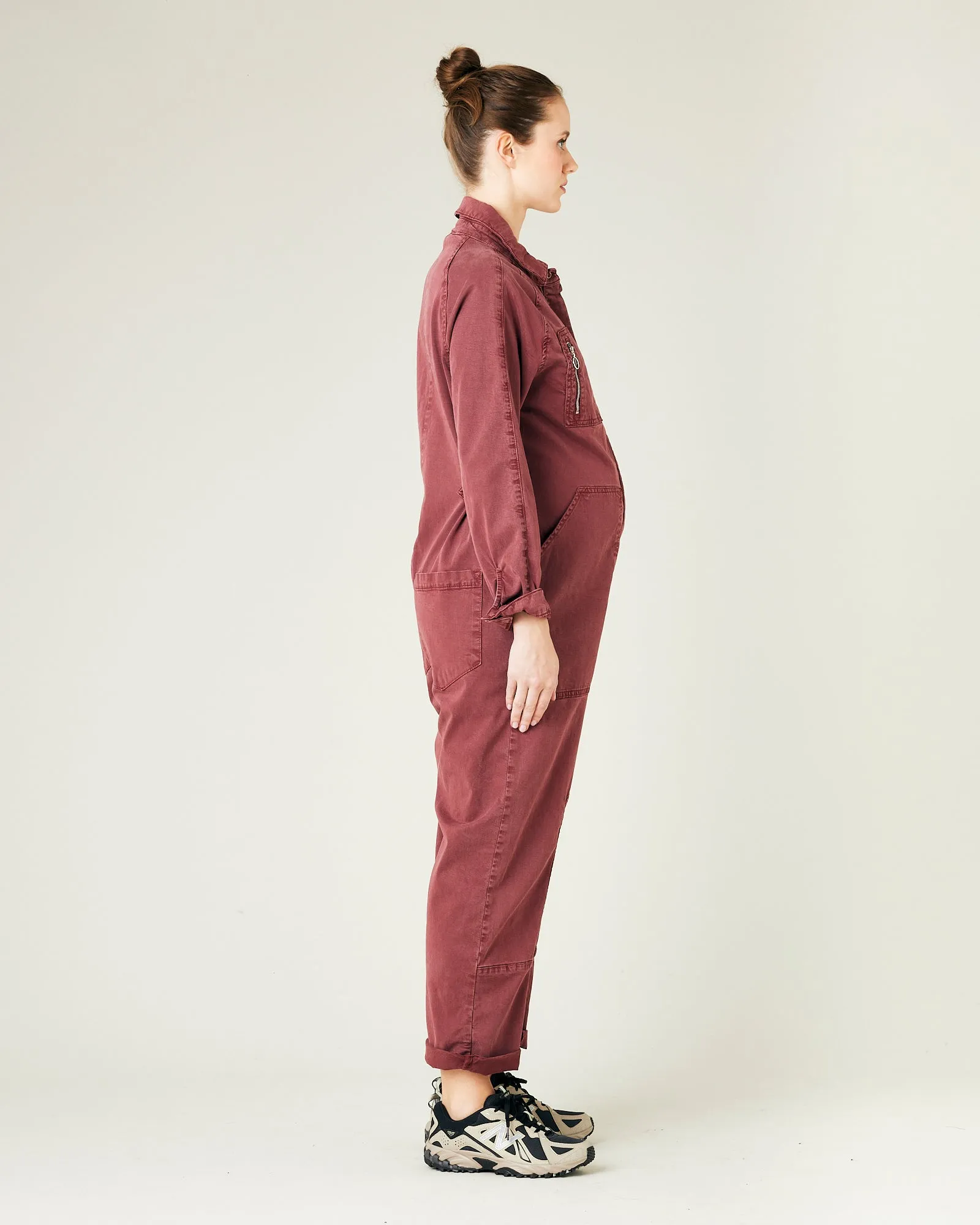 Hallie Wine Cotton Coverall