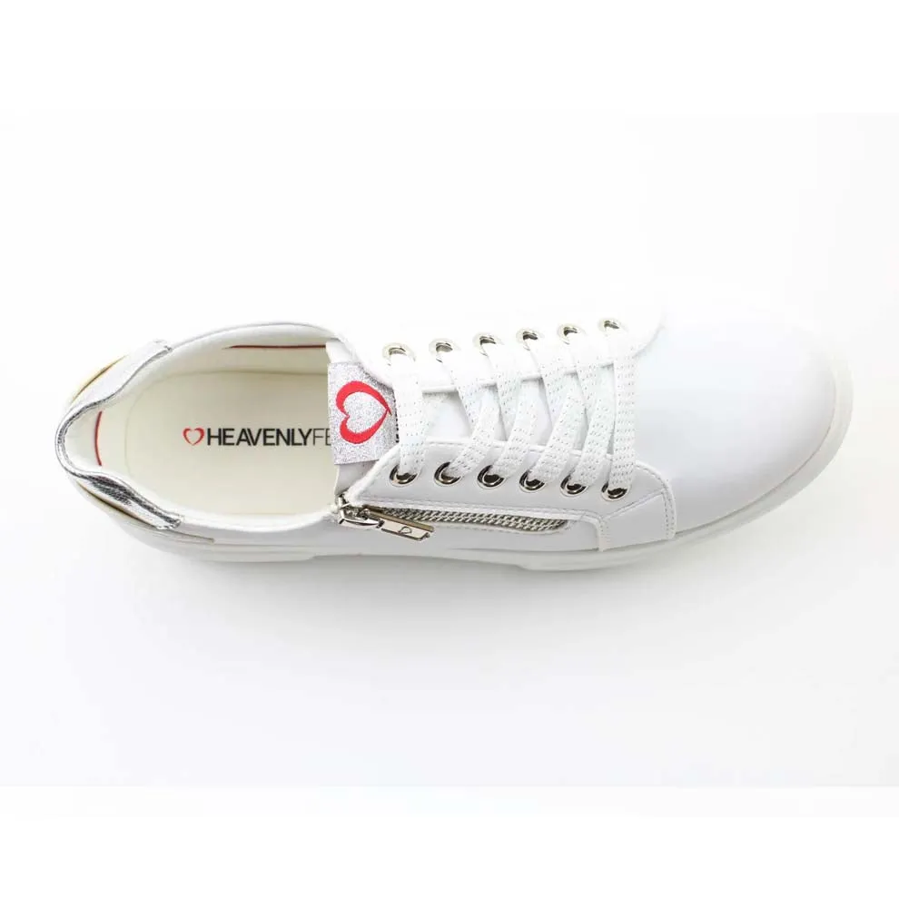 Heavenly Feet Shelby Trainer White Silver