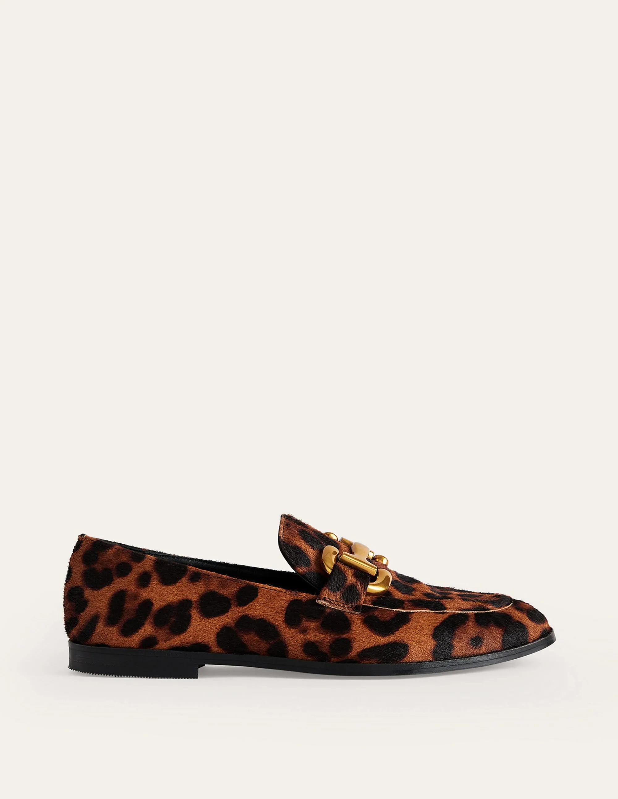 Iris Loafer mit Trensendetail-Leopardenmuster Ponyhaar