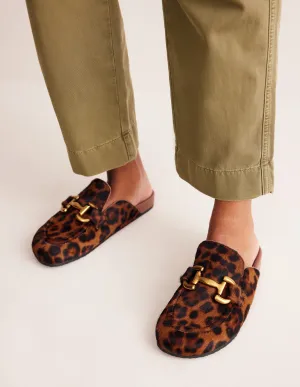Iris Loafer mit Trensendetail-Leopardenmuster Ponyhaar