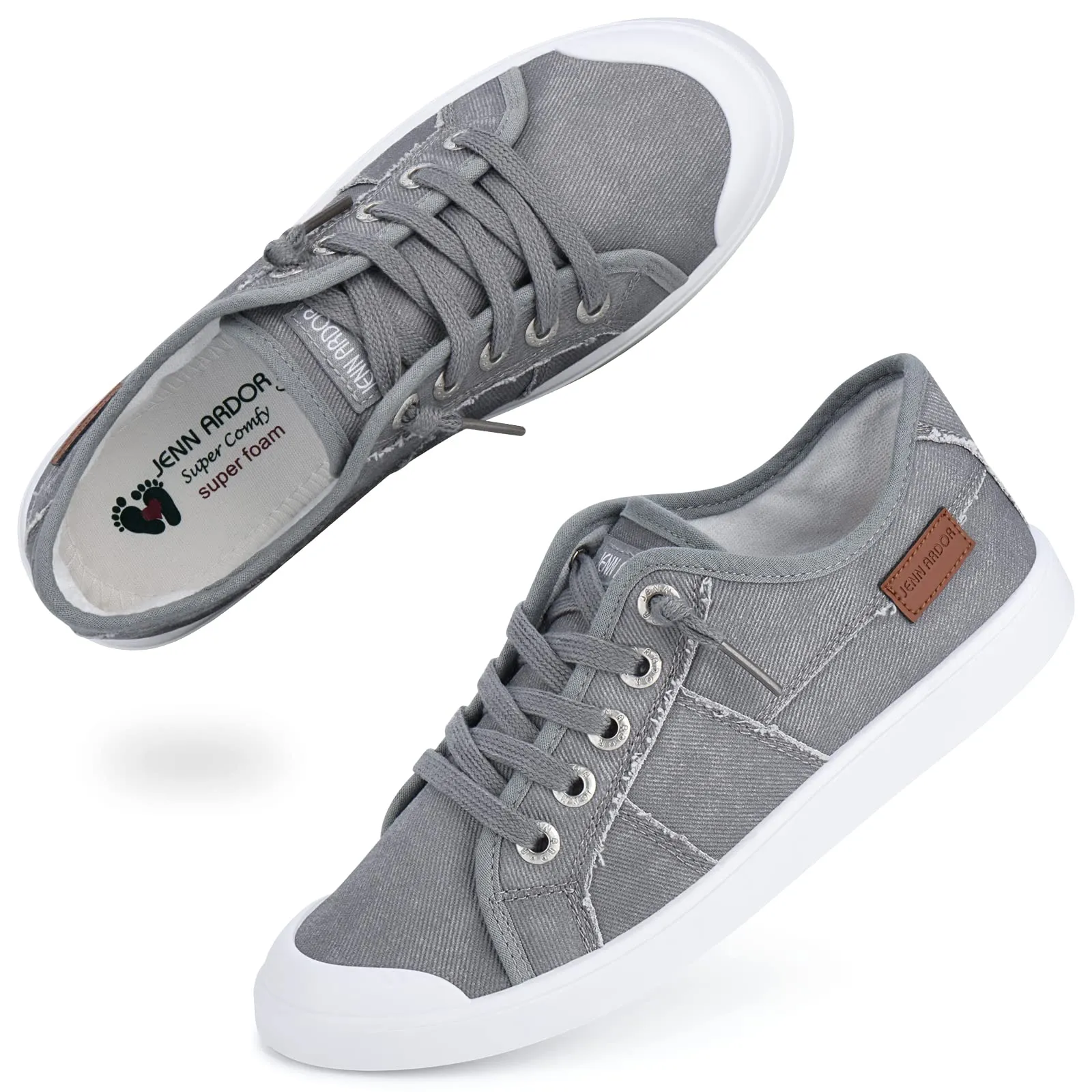 JENN ARDOR Women's Fixed Lace-Up Sneakers