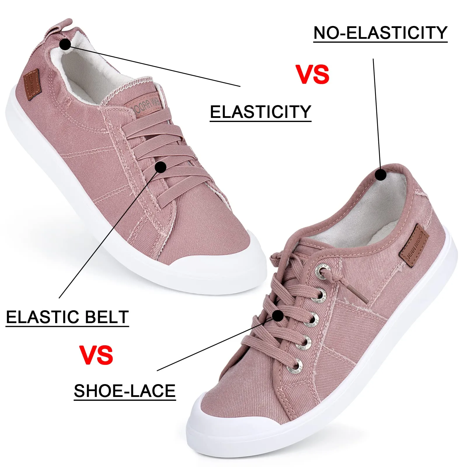 JENN ARDOR Women's Fixed Lace-Up Sneakers