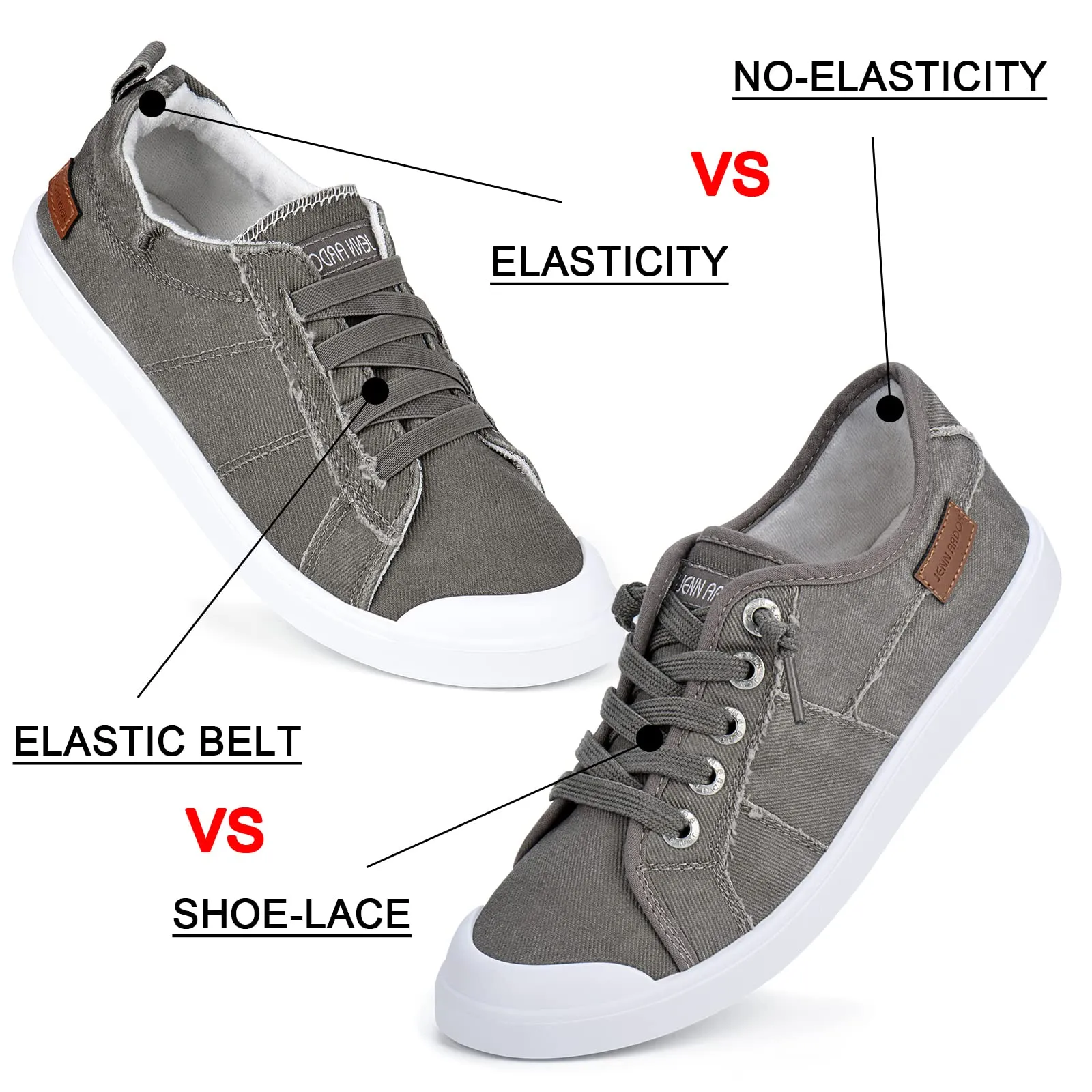JENN ARDOR Women's Fixed Lace-Up Sneakers