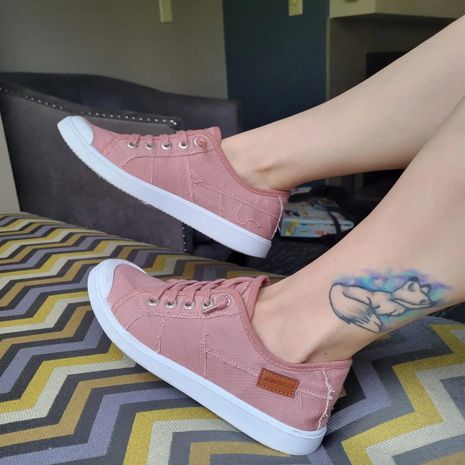 JENN ARDOR Women's Fixed Lace-Up Sneakers
