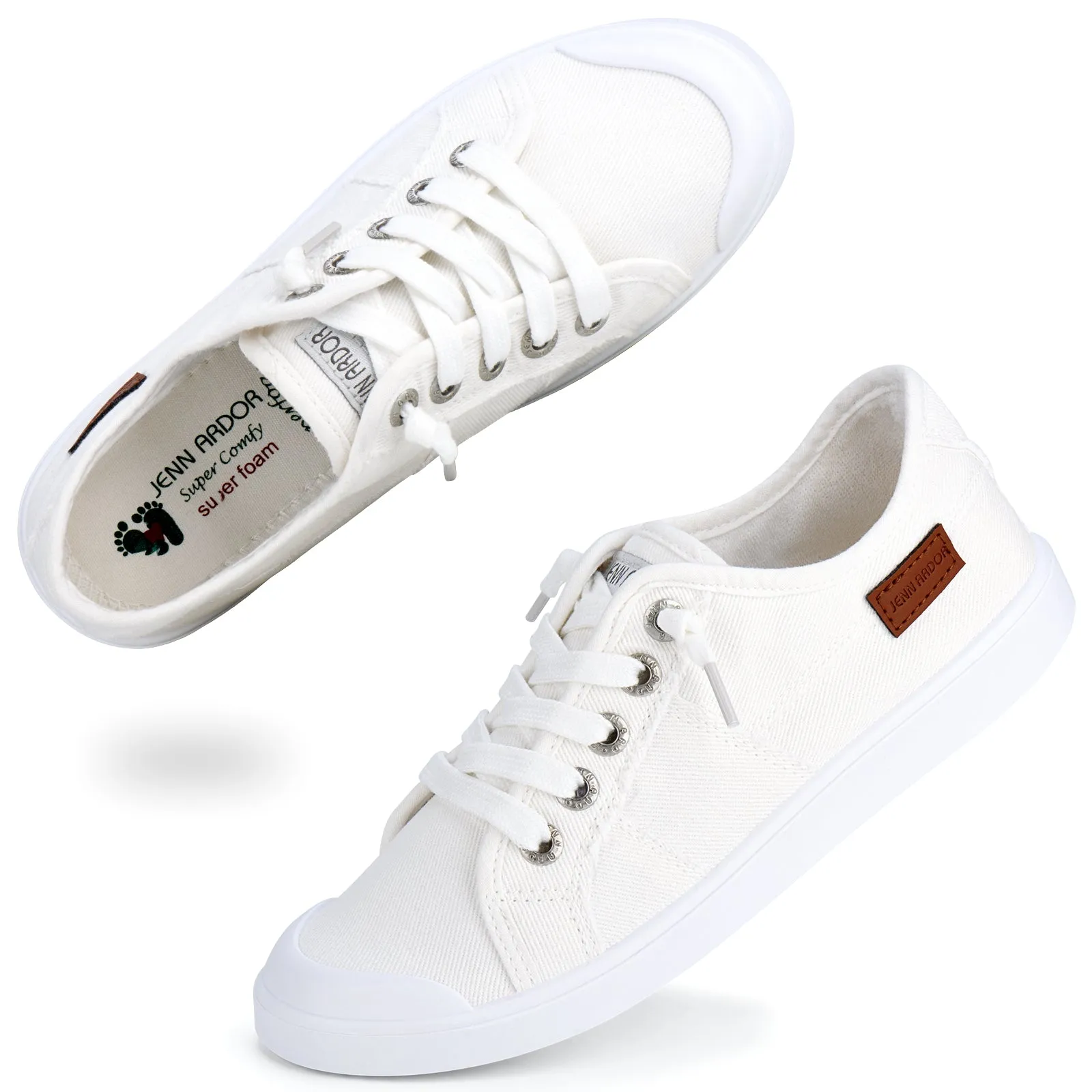 JENN ARDOR Women's Fixed Lace-Up Sneakers