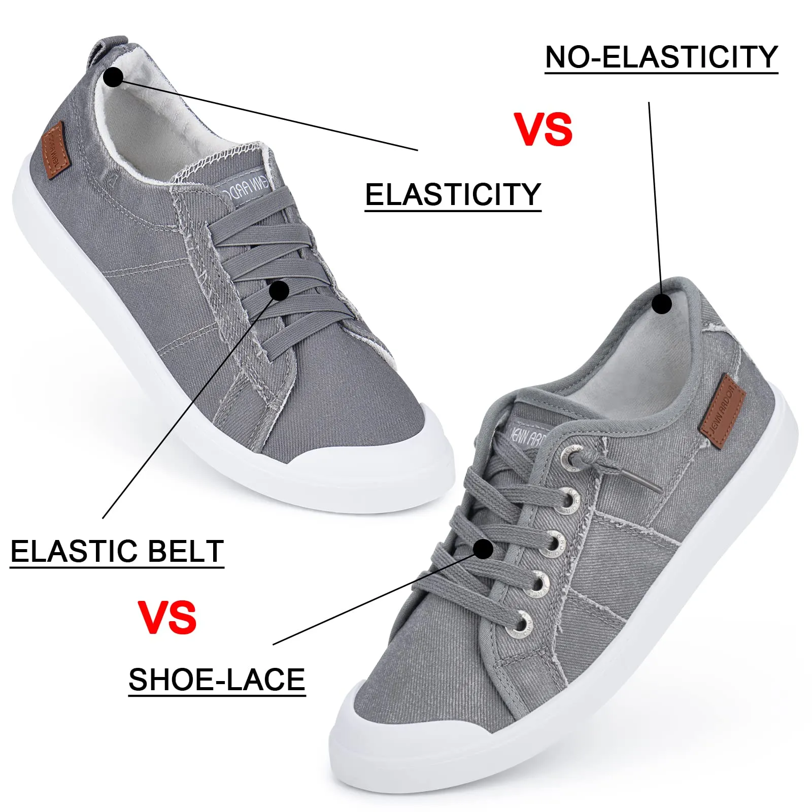 JENN ARDOR Women's Fixed Lace-Up Sneakers