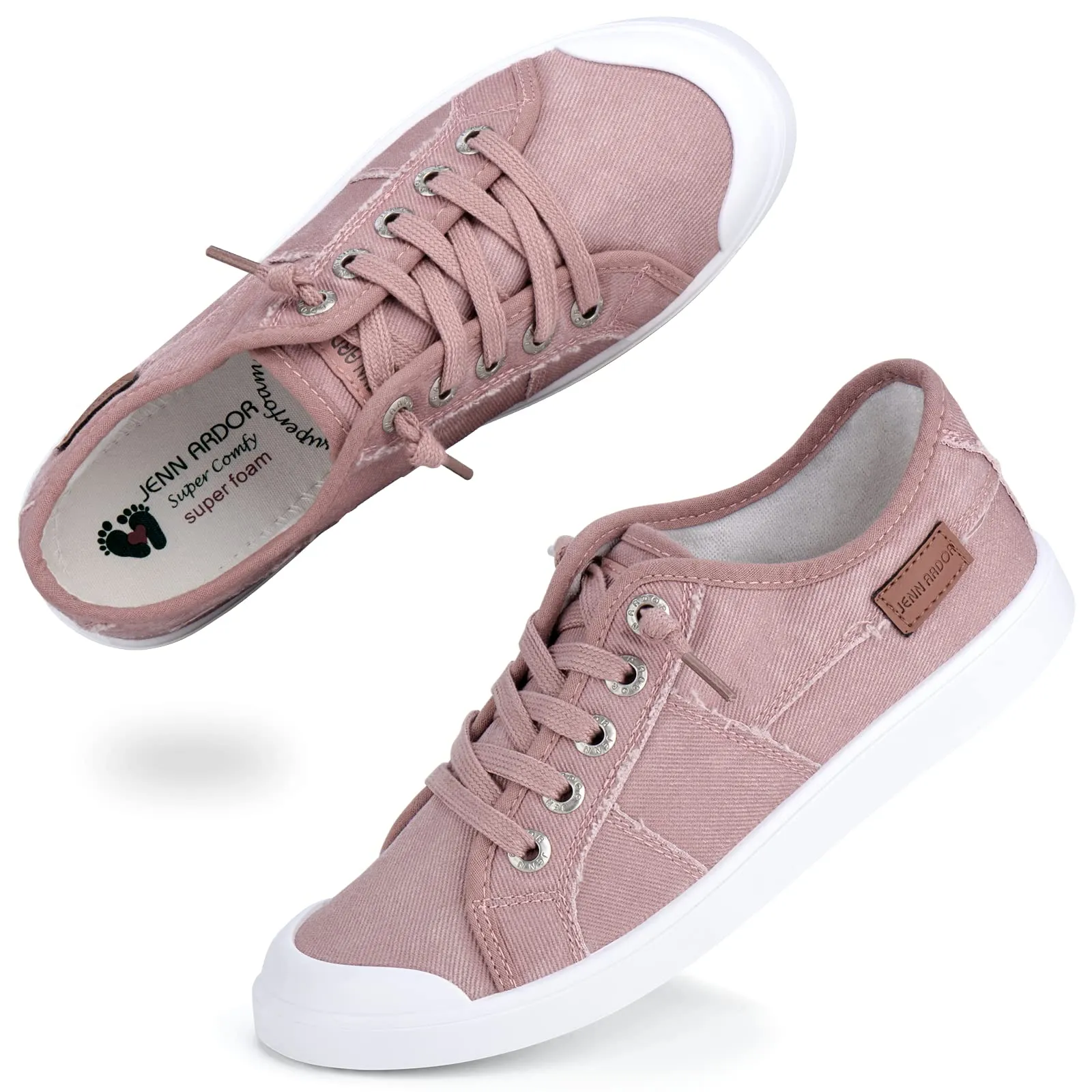 JENN ARDOR Women's Fixed Lace-Up Sneakers