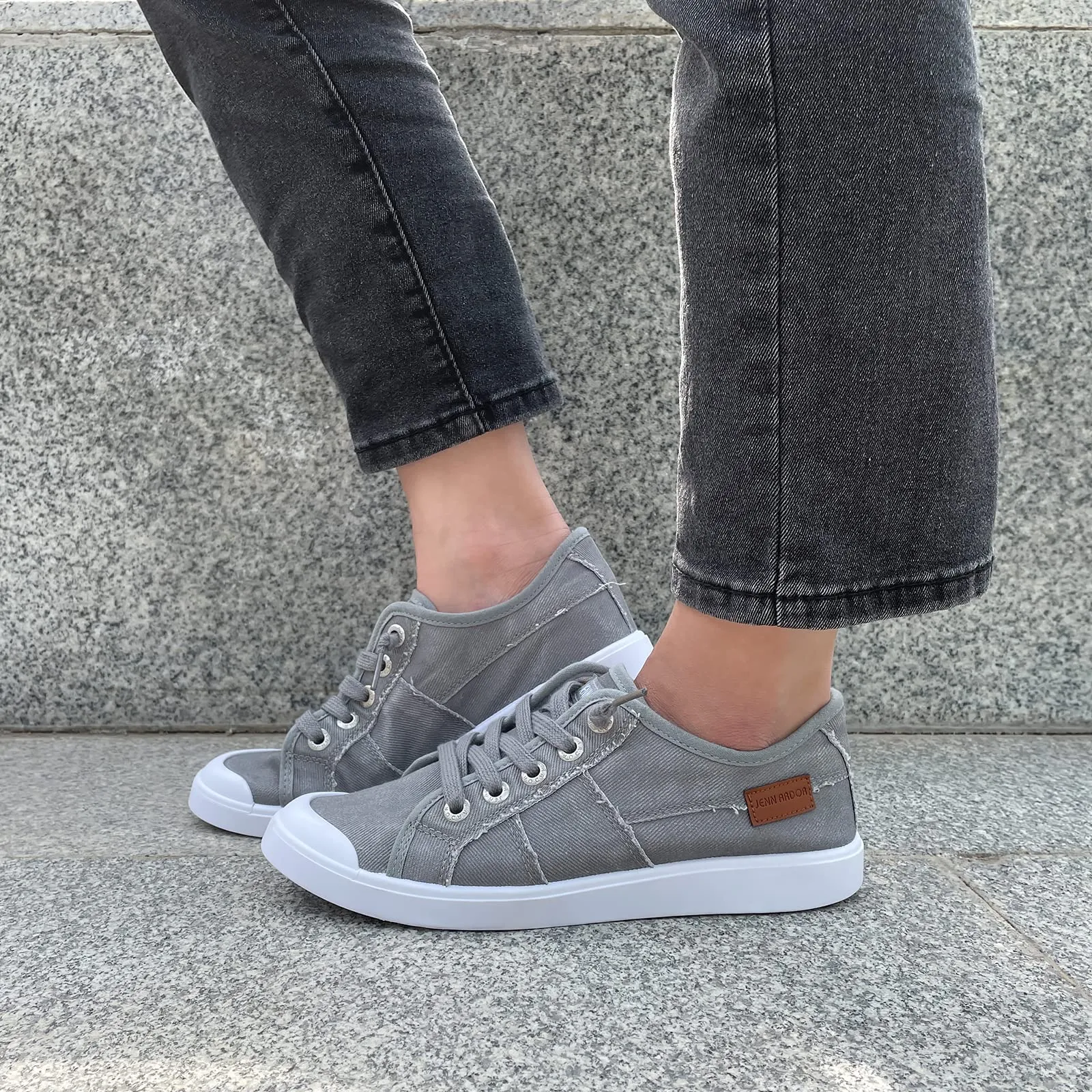 JENN ARDOR Women's Fixed Lace-Up Sneakers