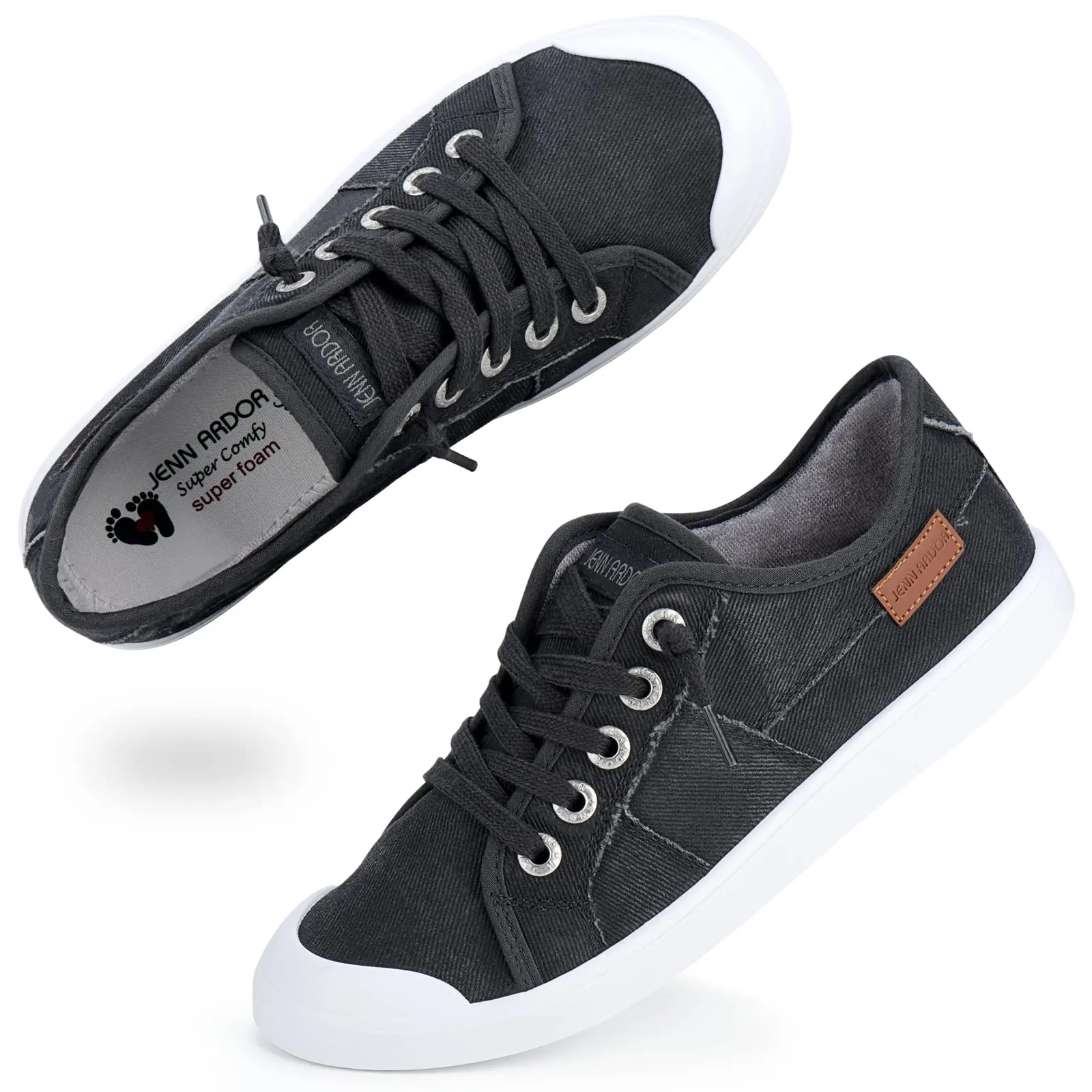 JENN ARDOR Women's Fixed Lace-Up Sneakers
