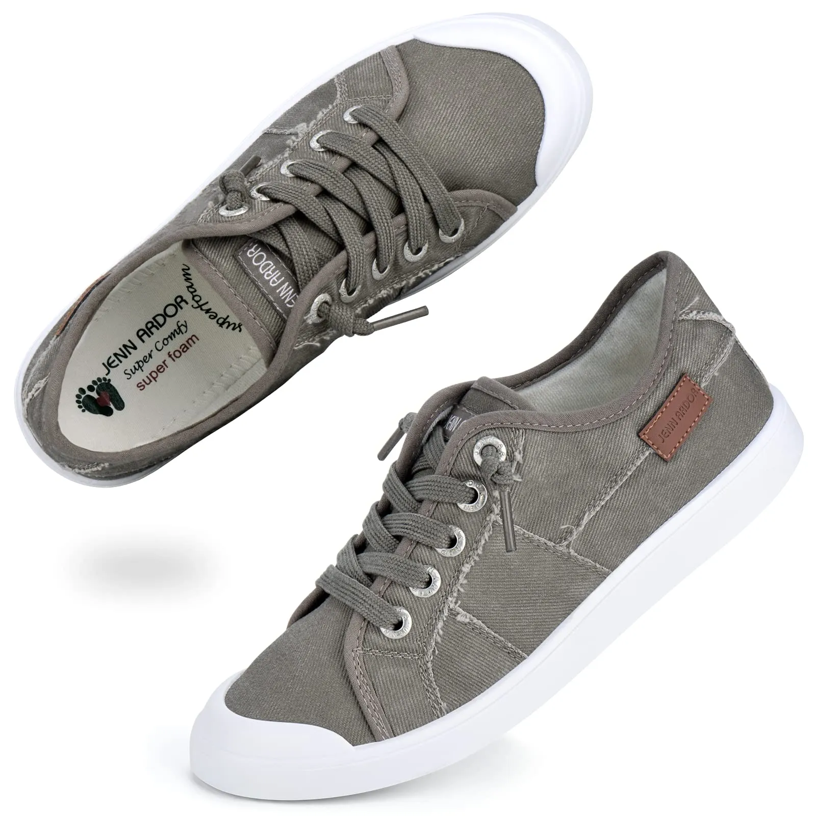 JENN ARDOR Women's Fixed Lace-Up Sneakers