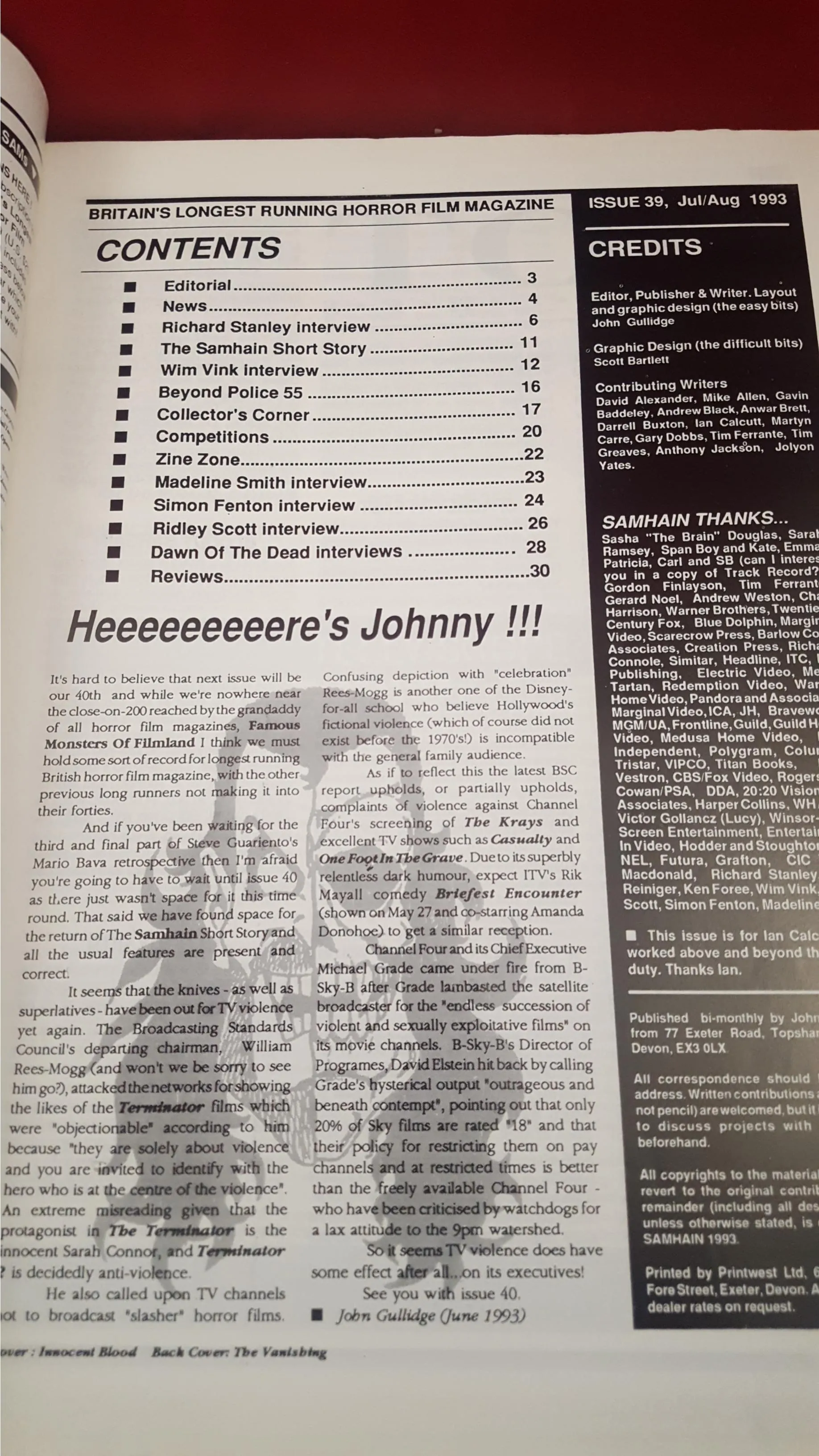John Gullidge - Samhain, Issue 39, Jul/Aug 1993