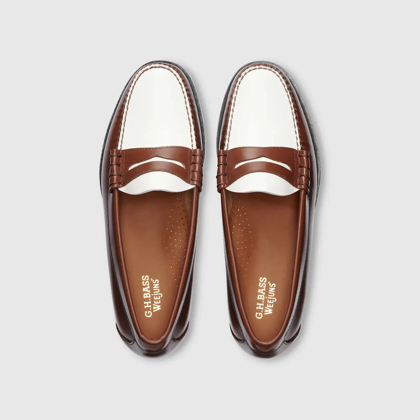 Larson Weejuns Loafer in Whiskey/White
